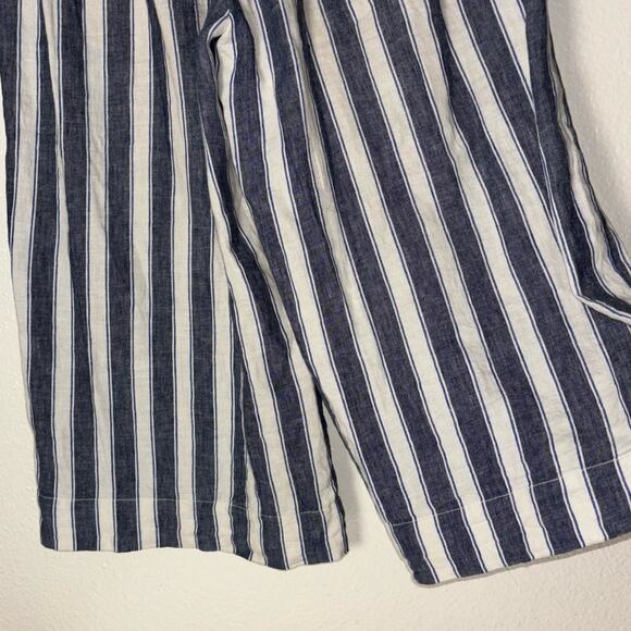 MADEWELL Pants Woman's XXS Huston Pull-On Crops in Stripe Transatlantic blue - Picture 8 of 16